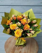 Букет цветов из:  Альстромерии и Розы в Хабезе