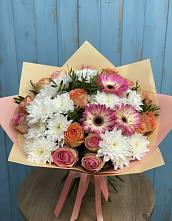 Букет цветов из:  Розы, Герберы и Хризантемы в Хабезе