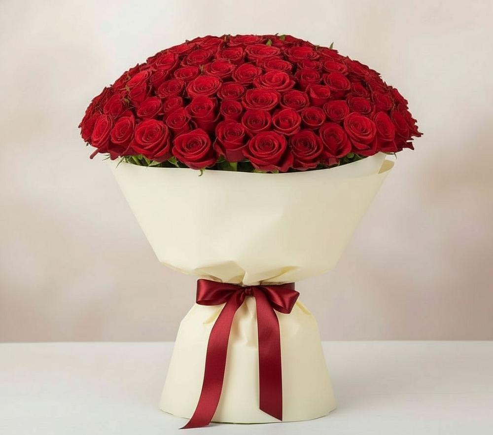 Букет 101 Красная роза Милано в Хабезе