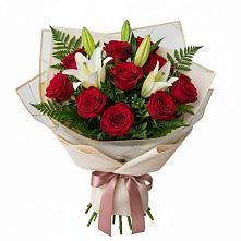 Букет цветов из:  Лилии и Розы в Хабезе