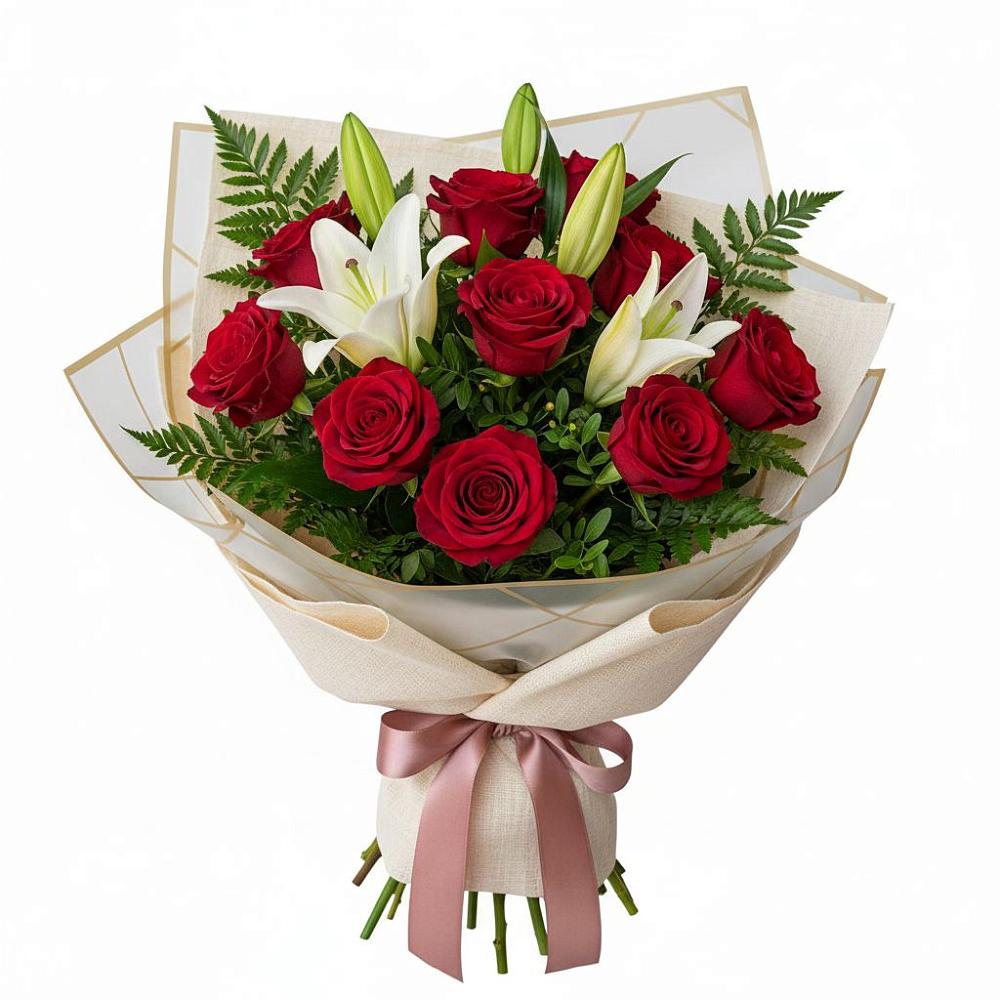 Букет цветов из: Лилии и Розы в Хабезе