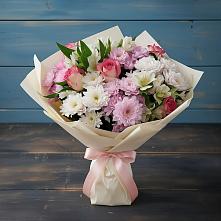 Букет цветов из:  Хризантемы, Альстромерии и Розы #REPLACE_PRED# Хабезе