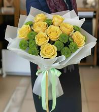 Букет цветов из:  Хризантемы и Розы в Хабезе