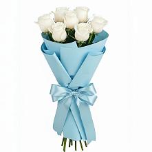 Букет 7 белых роз Проуд в Хабезе