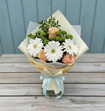 Букет цветов из:  Герберы, Розы и Хризантемы #REPLACE_PRED# Хабезе