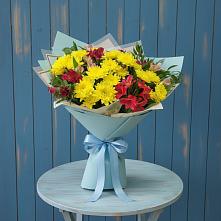 Букет цветов из:  Альстромерии и Хризантемы в Хабезе
