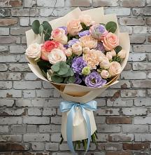 Букет цветов из:  Розы, Лизиантусы и Гвоздики #REPLACE_PRED# Хабезе